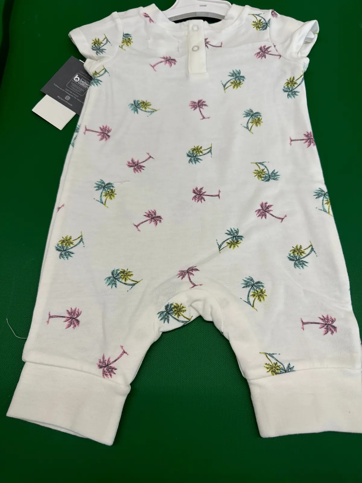 Kids White Onesie W/Palm Trees 0/3M 1