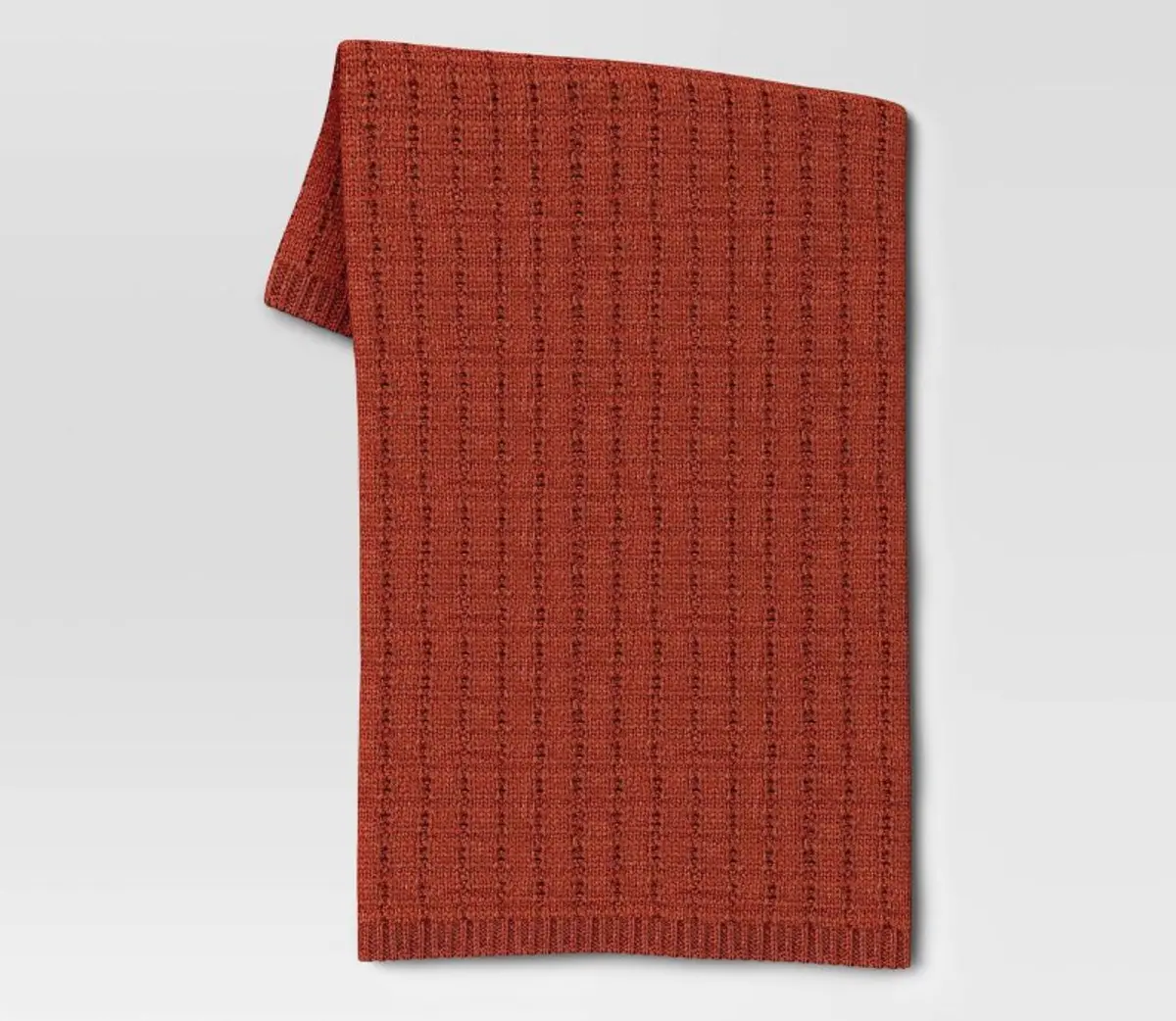 Marled Knit Throw Blanket Orange 1