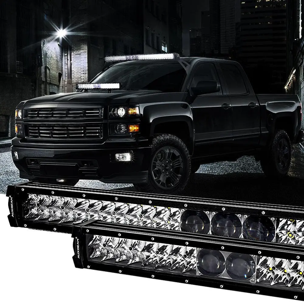 12"/22"/32"/42"/52" 5D-Pro Series Led Light Bar With 5D Projectors For 2015 Chevy Silverado 1