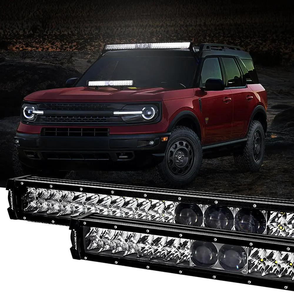 12"/22"/32"/42"/52" 5D-Pro Series Led Light Bar With 5D Projectors For Ford Bronco 1
