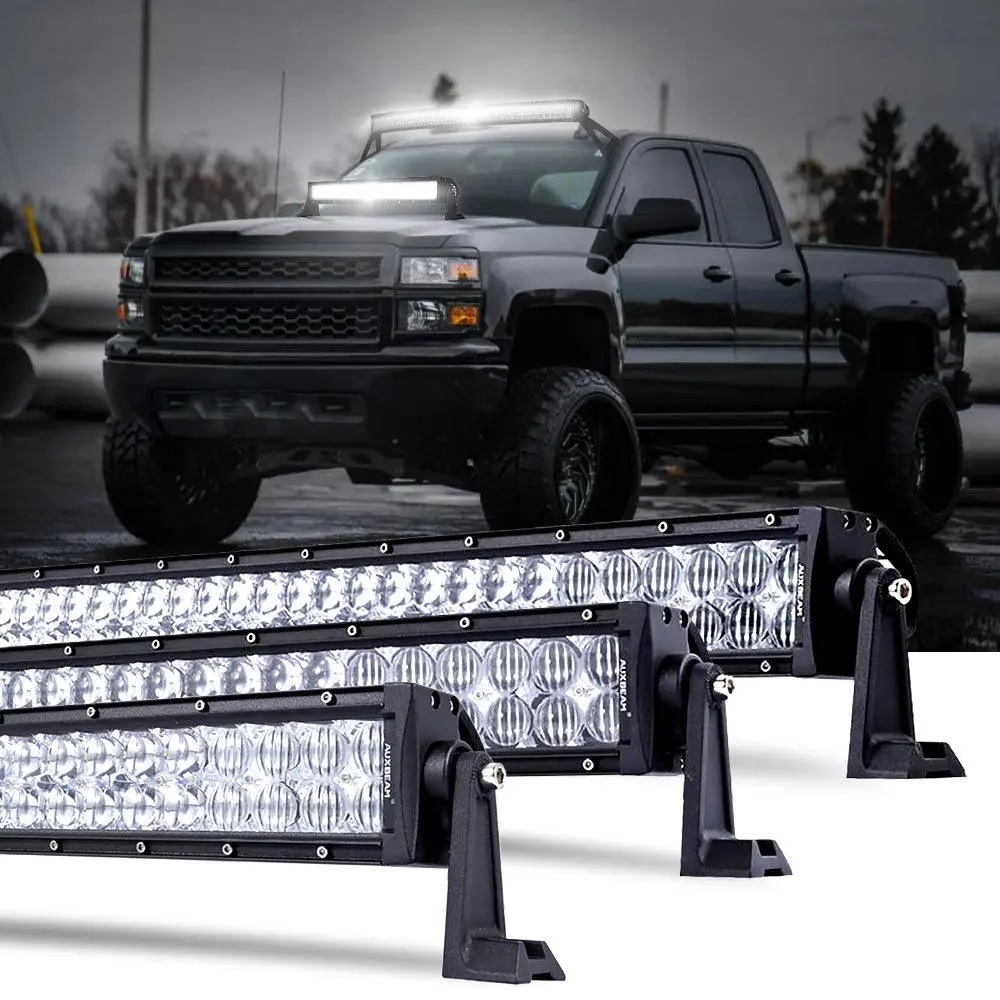 22 Inch-52 Inch 5D Series Straight/Curved Combo Beam Double Row Led Light Bar For 2015 Chevy Silverado 1500 2500 3500 1