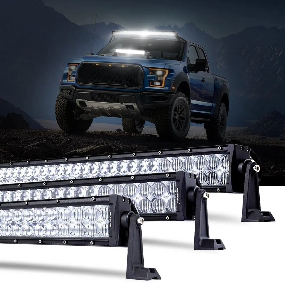 22 Inch-52 Inch 5D Series Straight/Curved Combo Beam Double Row Led Light Bar For 2016 Ford F150 1