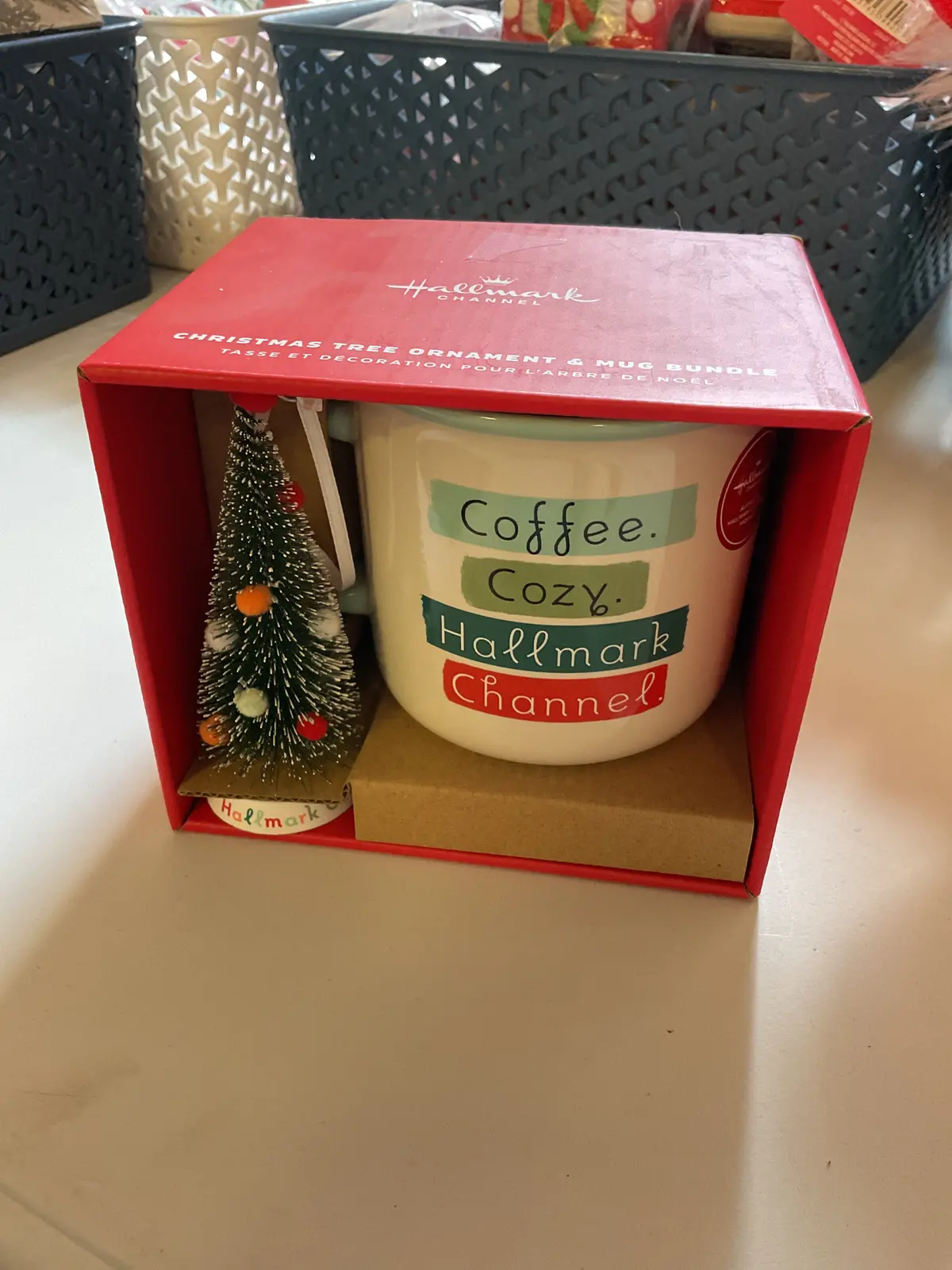 National Brand Christmas Mug W/Tree Ornament 1