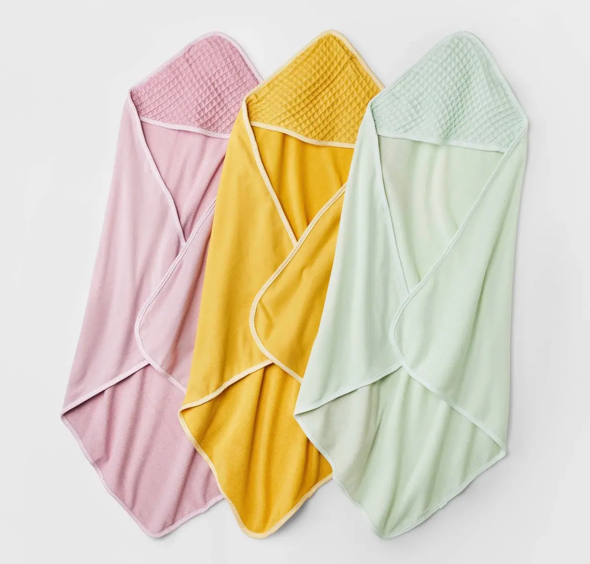 Baby Girls 3Pk Waffle Hooded Bath Towels-Purple 1
