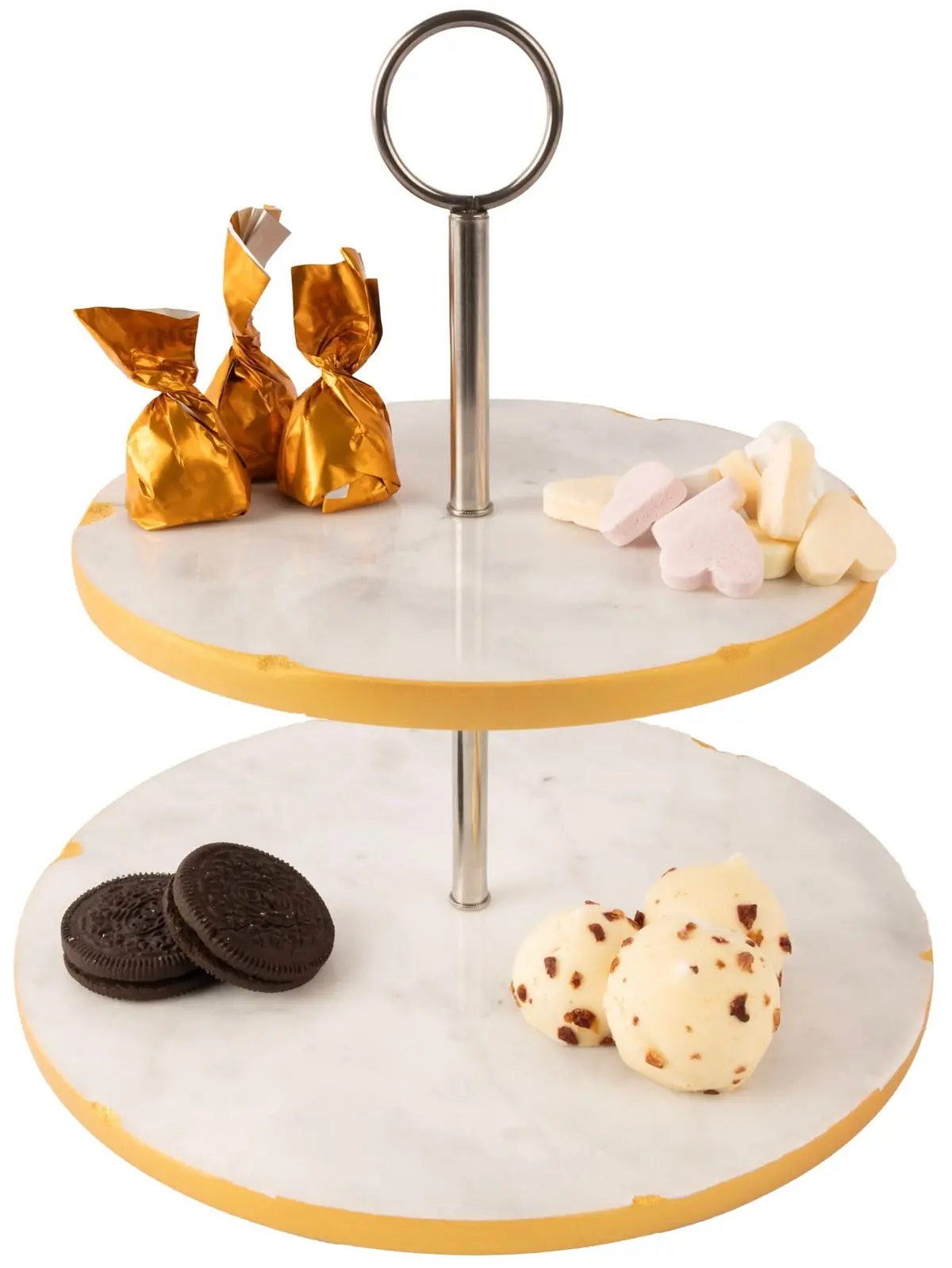 Jay Hill Etagere Marmer Goud - Ø 20 & 25 Cm - 2 Laags 1