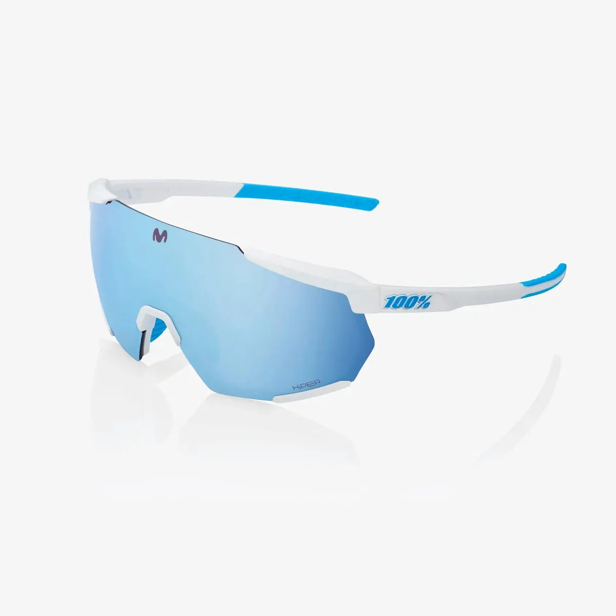 100% Racetrap Movistar Team White Hiper Blue Multilayer Mirror Lens Eyewear 1