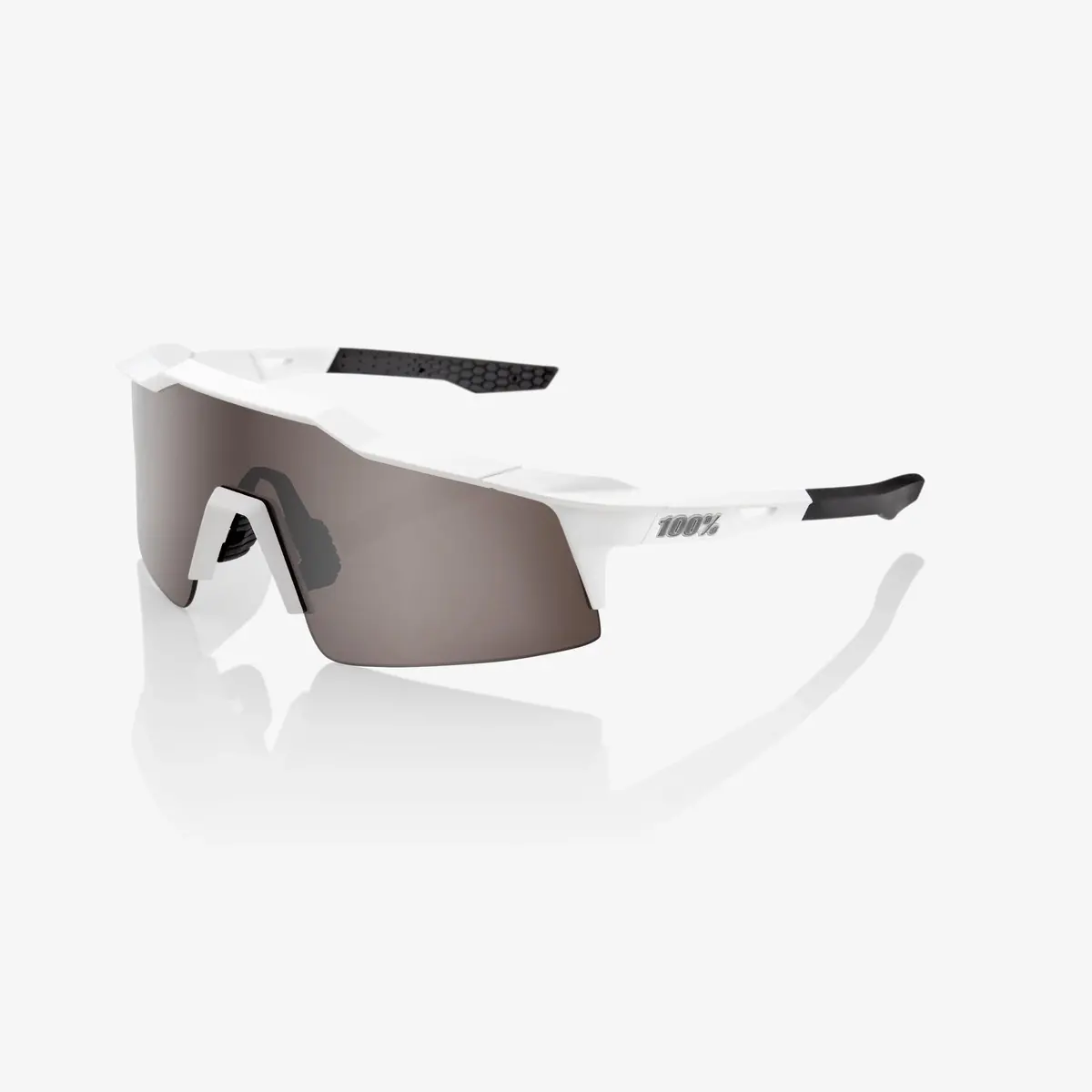 100% Speedcraft Sl - Matte White Hiper Silver Mirror Lens 1
