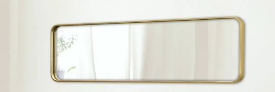Over-The-Door Mirror Metal Brass 1