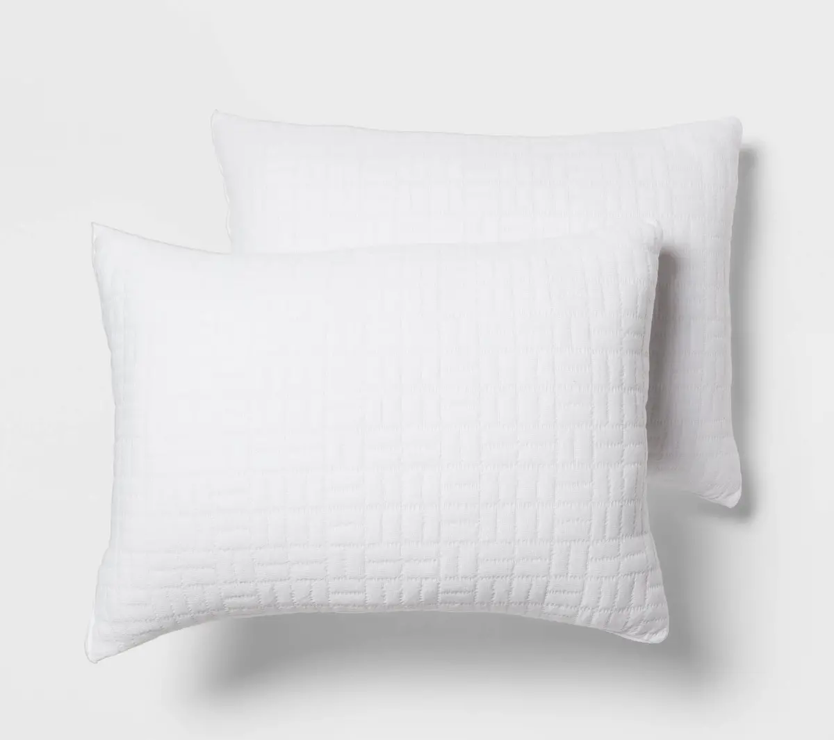 Standard/Queen 2Pk Plush Knit Bed Pillows White 1