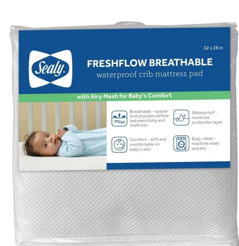 Sealy Fresh Flow Breathable Waterproof Crib
Mattress Pad 1