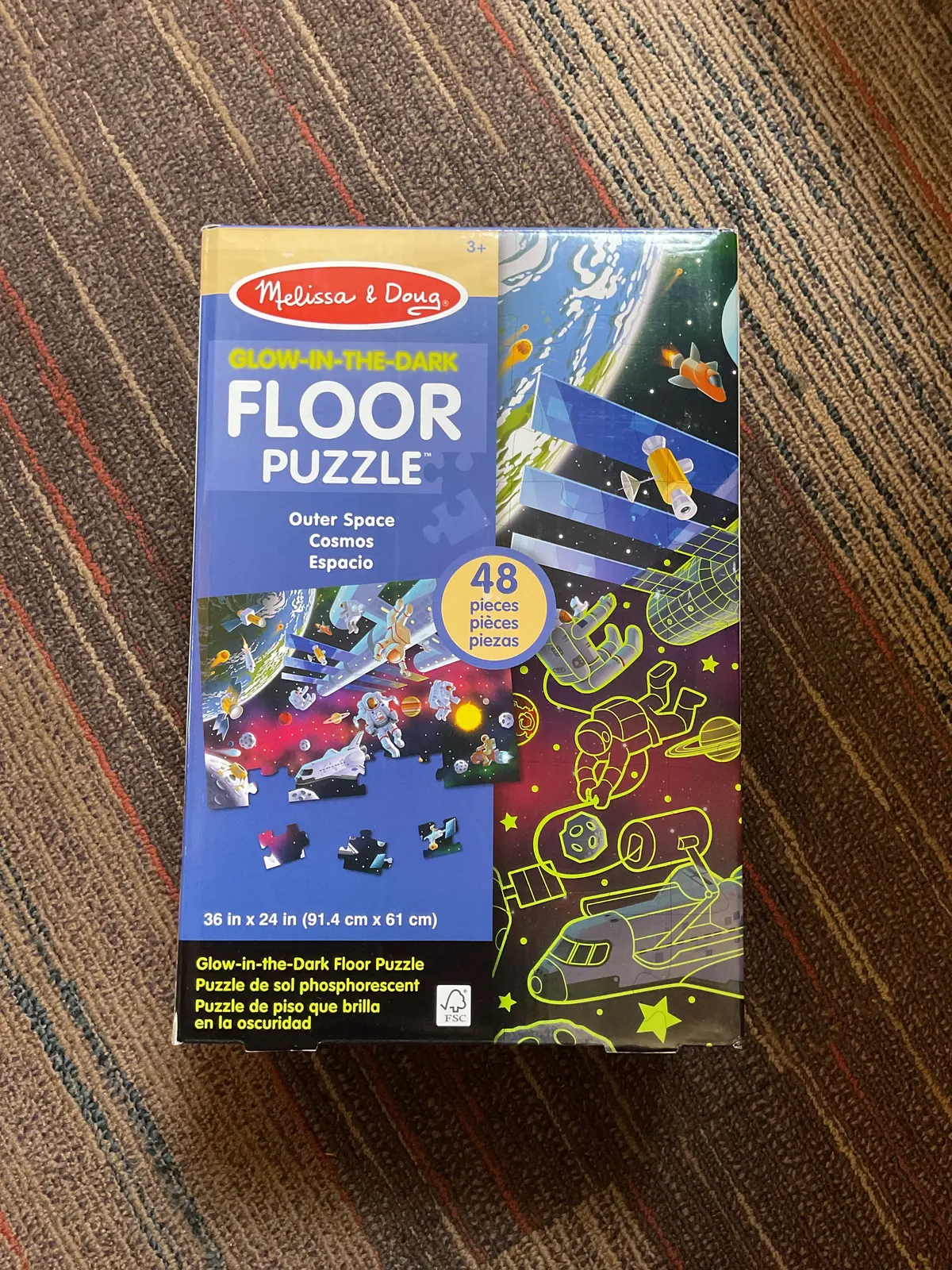 Melissa & Doug Outer Space Glow-In-The-Dark Cardboard
Jigsaw Floor Puzzle - 48Pc 1