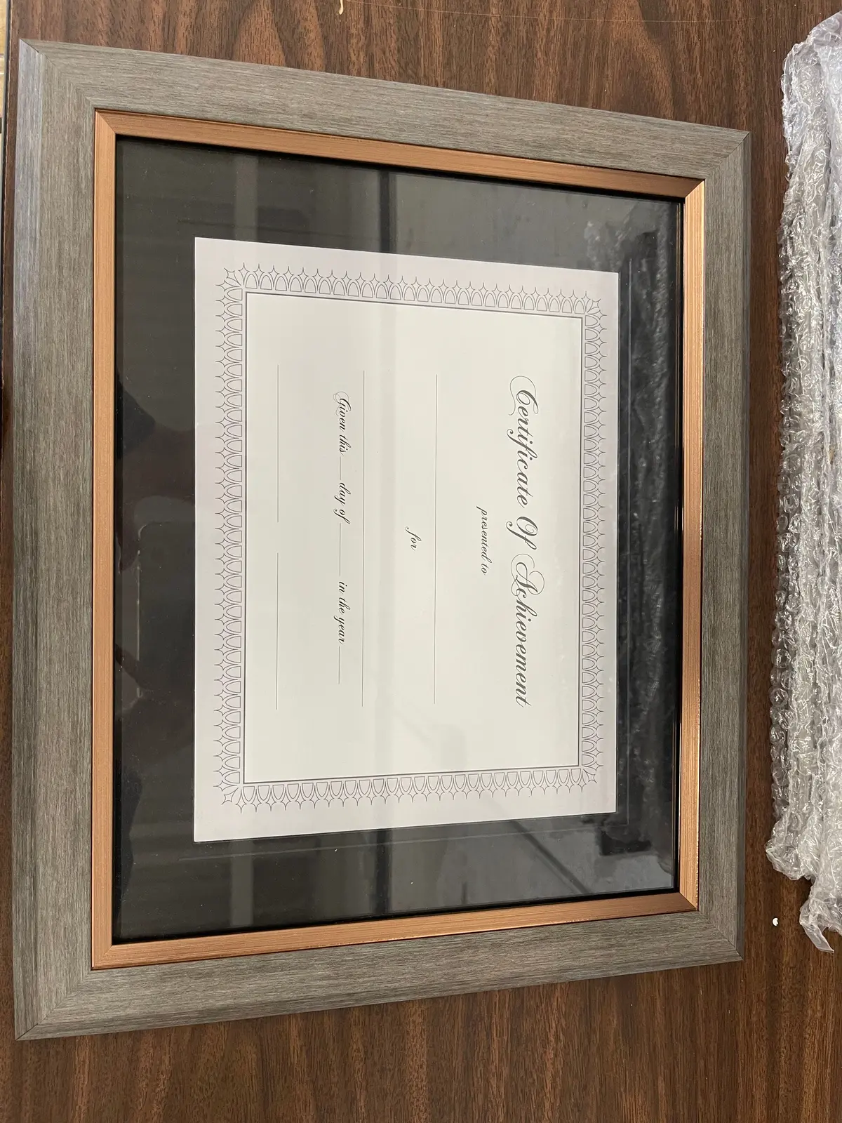 14 X 11 Matted To 8.5 X 11 Grey Wash With Copper Document Frame ￼ 1