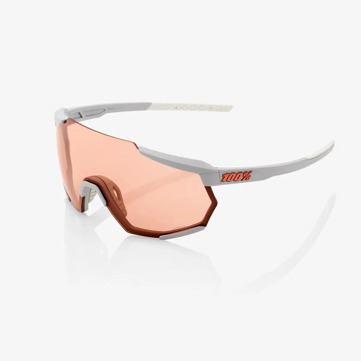 100% Racetrap Soft Tact Stone Grey - Hiper Coral Lens Eyewear 1