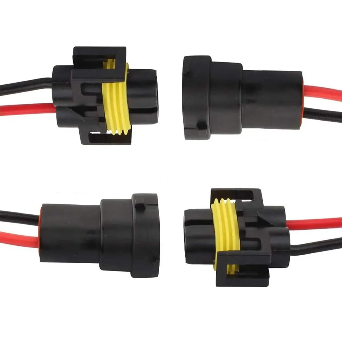 H11 Led Headlight Socket Male & Female Adapter Wiring Harness Connector For Headlight/Fog Light 4Pcs/Set 1