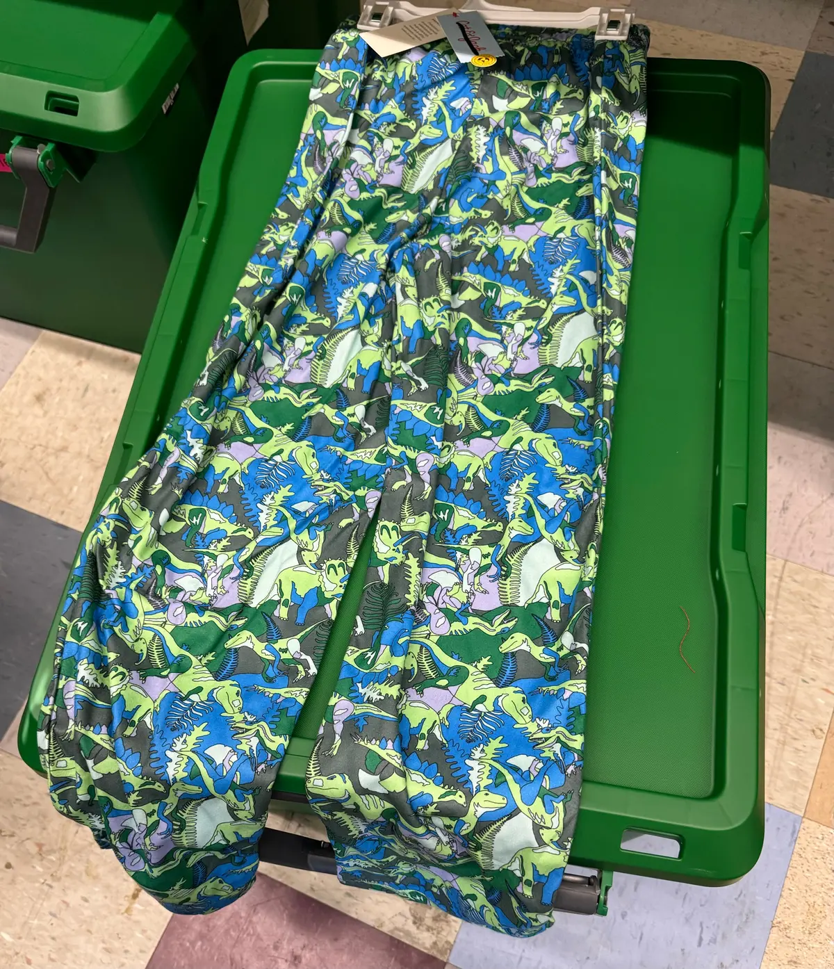 Kids Blue/Green Dinosaur Bottoms Xl 1
