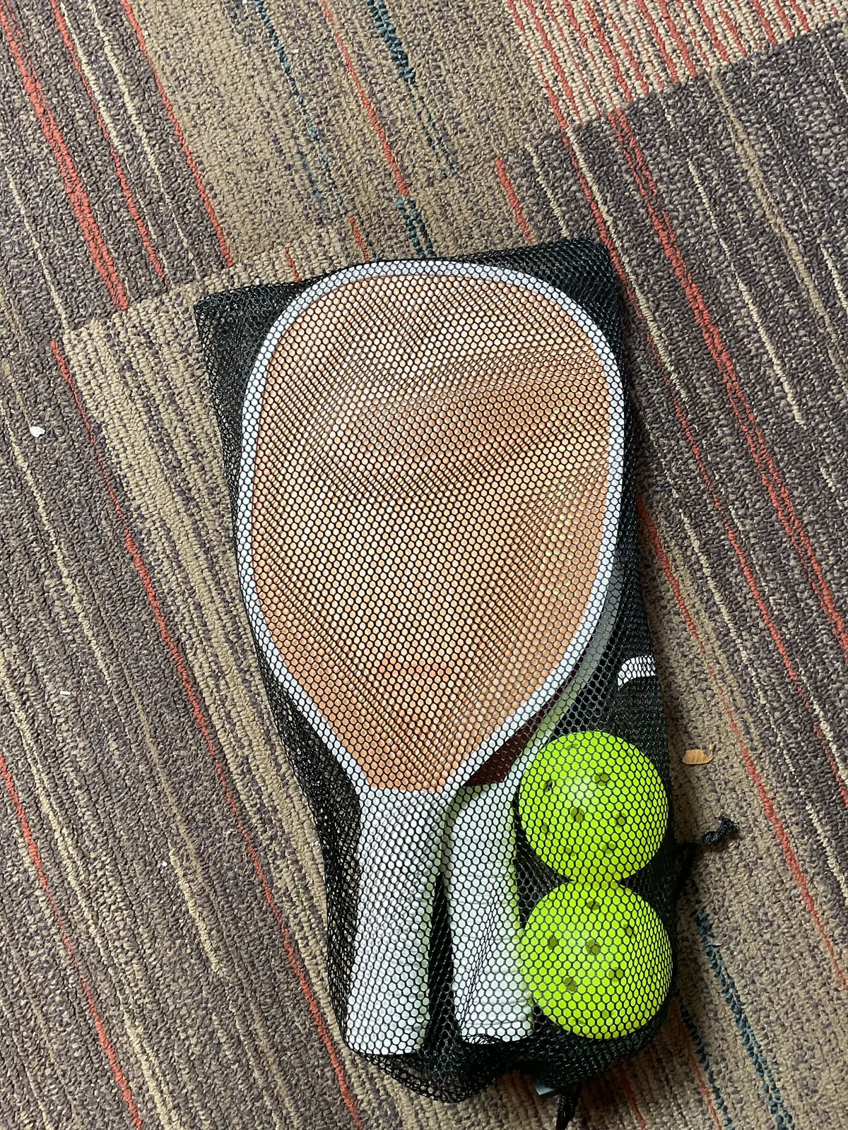 Franklin Sports 2 Player Wood Journey Pickleball Paddle And Ball Set In Mesh Bag - Orange/Purple 1