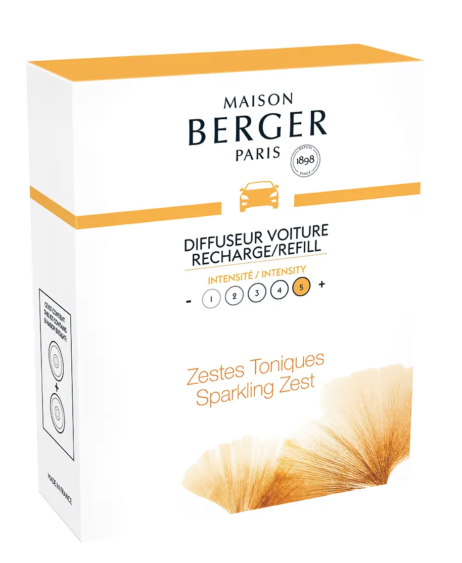 Maison Berger Navulling - Voor Autoparfum - Aroma Happy - Sparkling Zest- 2 Stuks 1