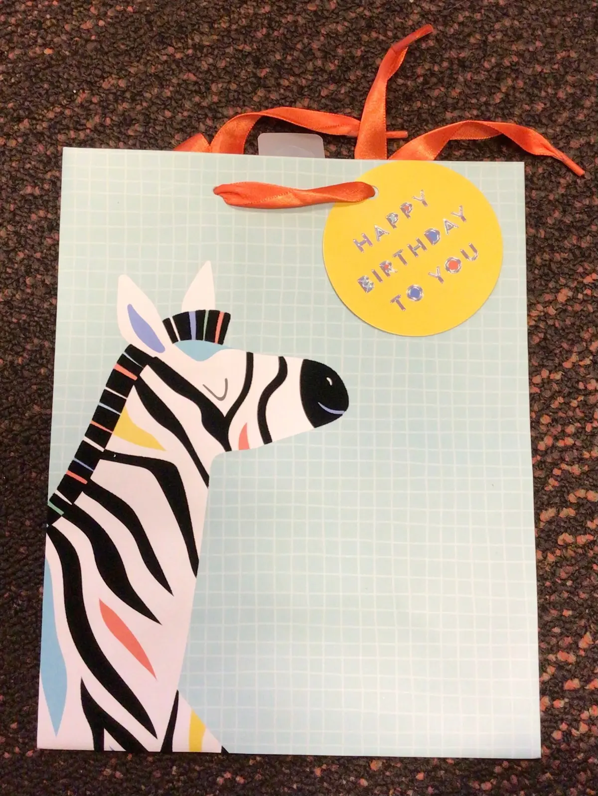 National Brand Zebra Blue Birthday Gift Bag 1