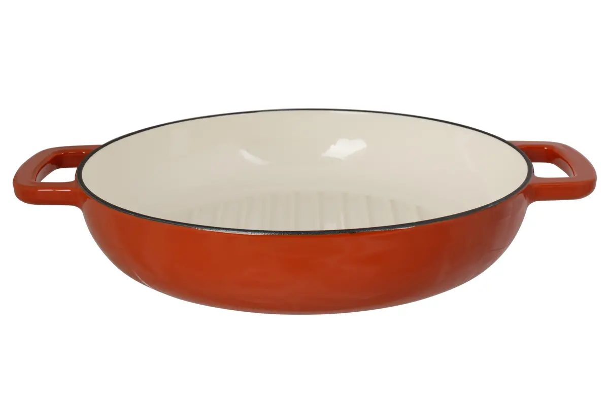 Cosy & Trendy Grillpan Fontestic Gietijzer Roest Ø 28 Cm - Geschikt Voor Alle Warmtebronnen - Geëmailleerde Anti-Aanbaklaag 1