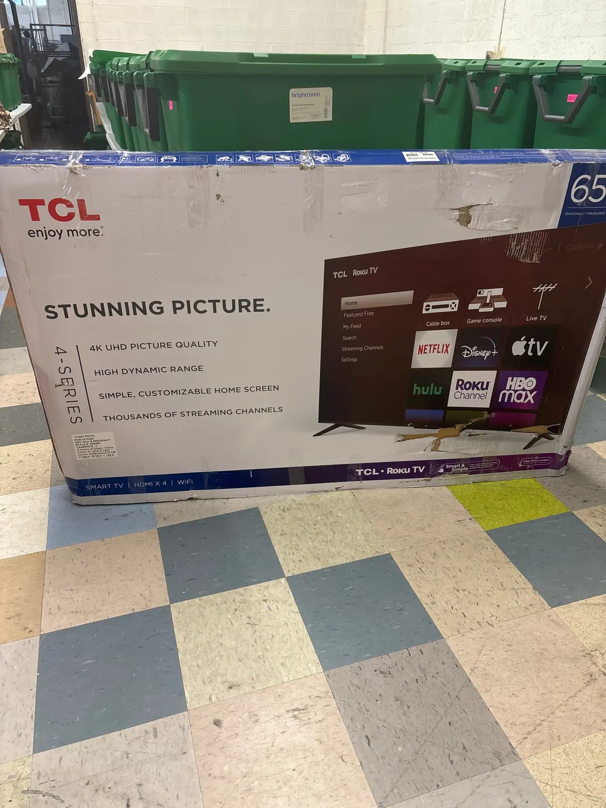 Tcl 65" 4K Uhd Hdr Smart Roku Tv
- 65S455 1