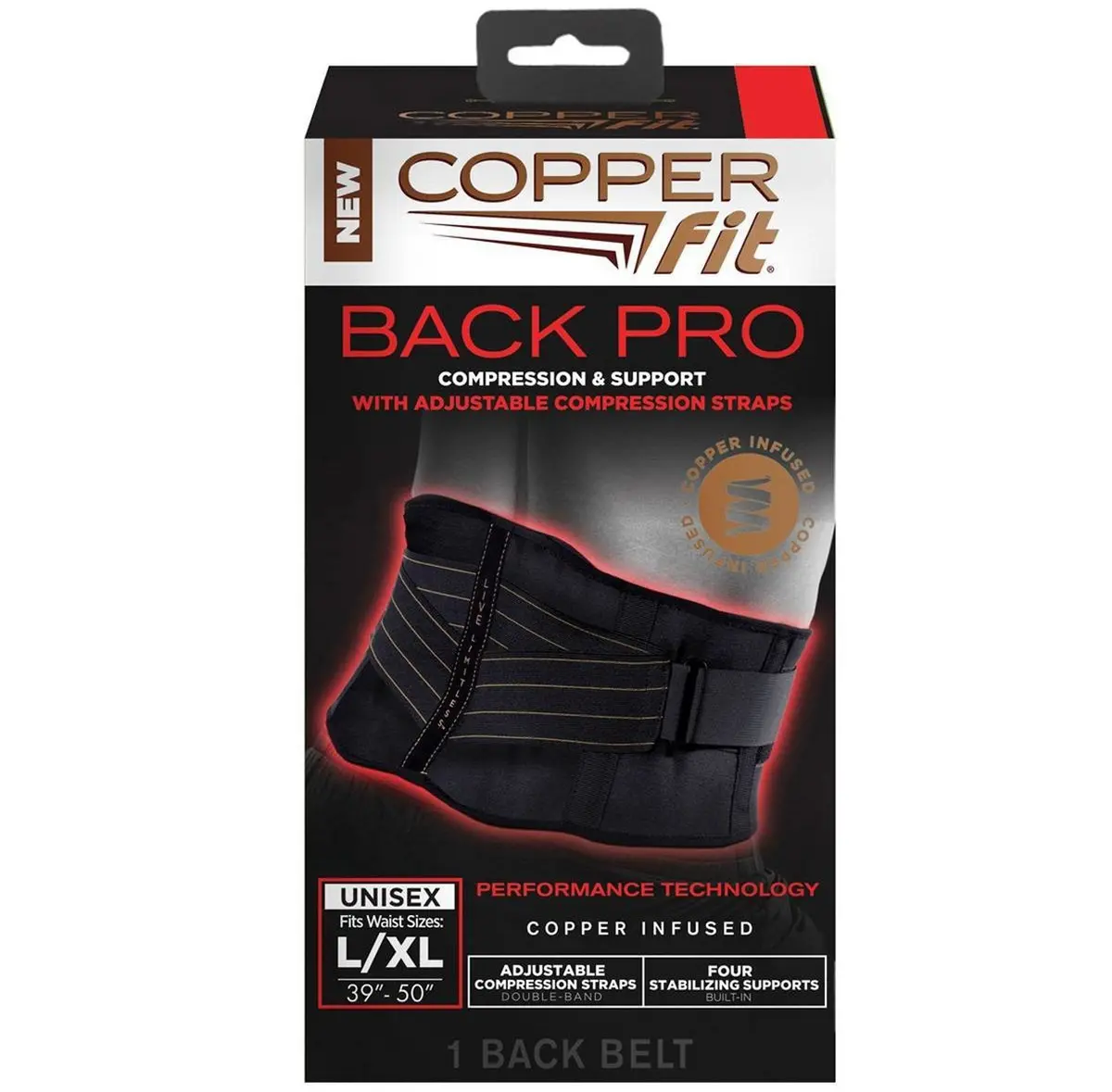 Copper Fit Advanced Back Pro - Unisex Size L/Xl - 39”-50” 1