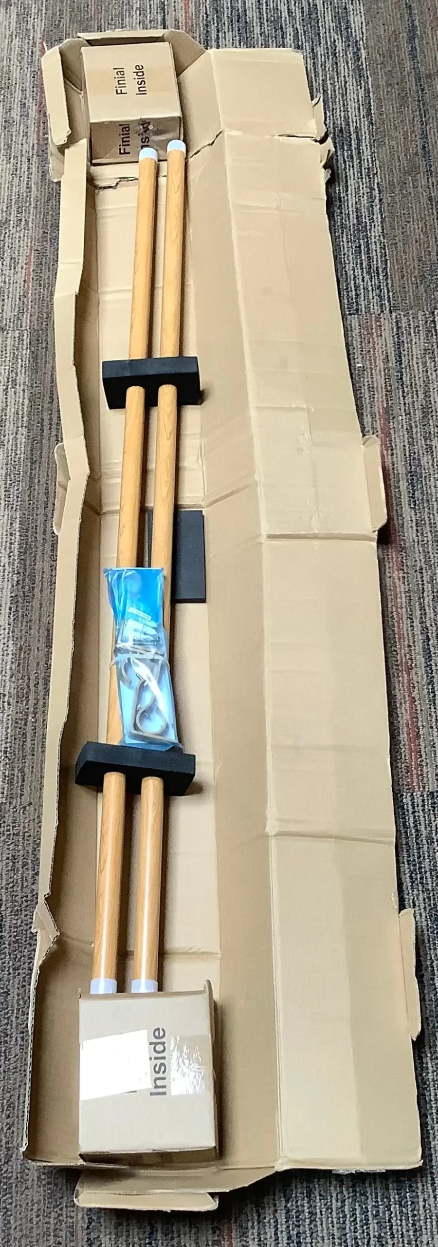 Wood Tone Finish 66”-120” Flower Drapery Rod 1