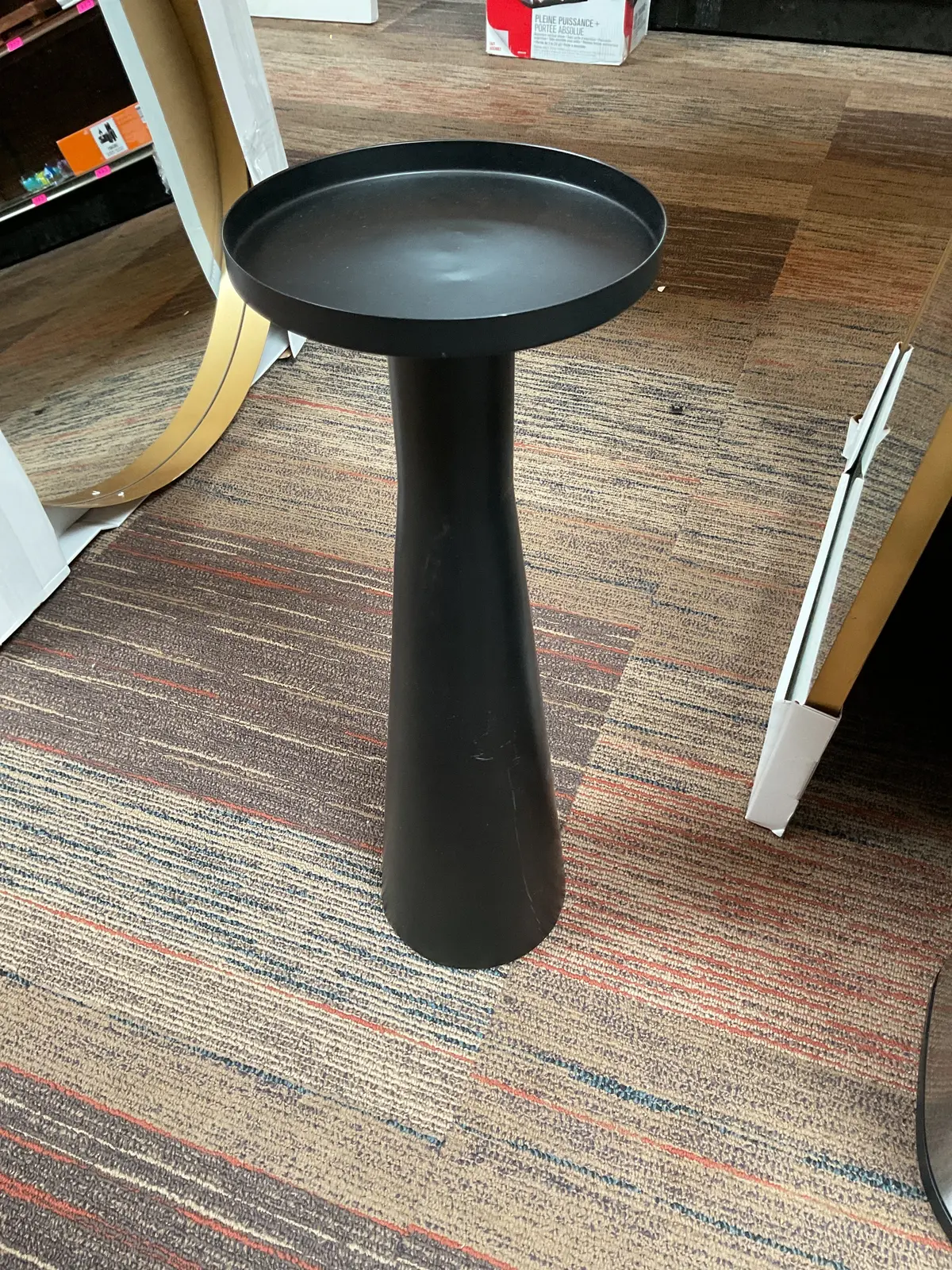Alester Round Smooth Metal Drink Table Black 1