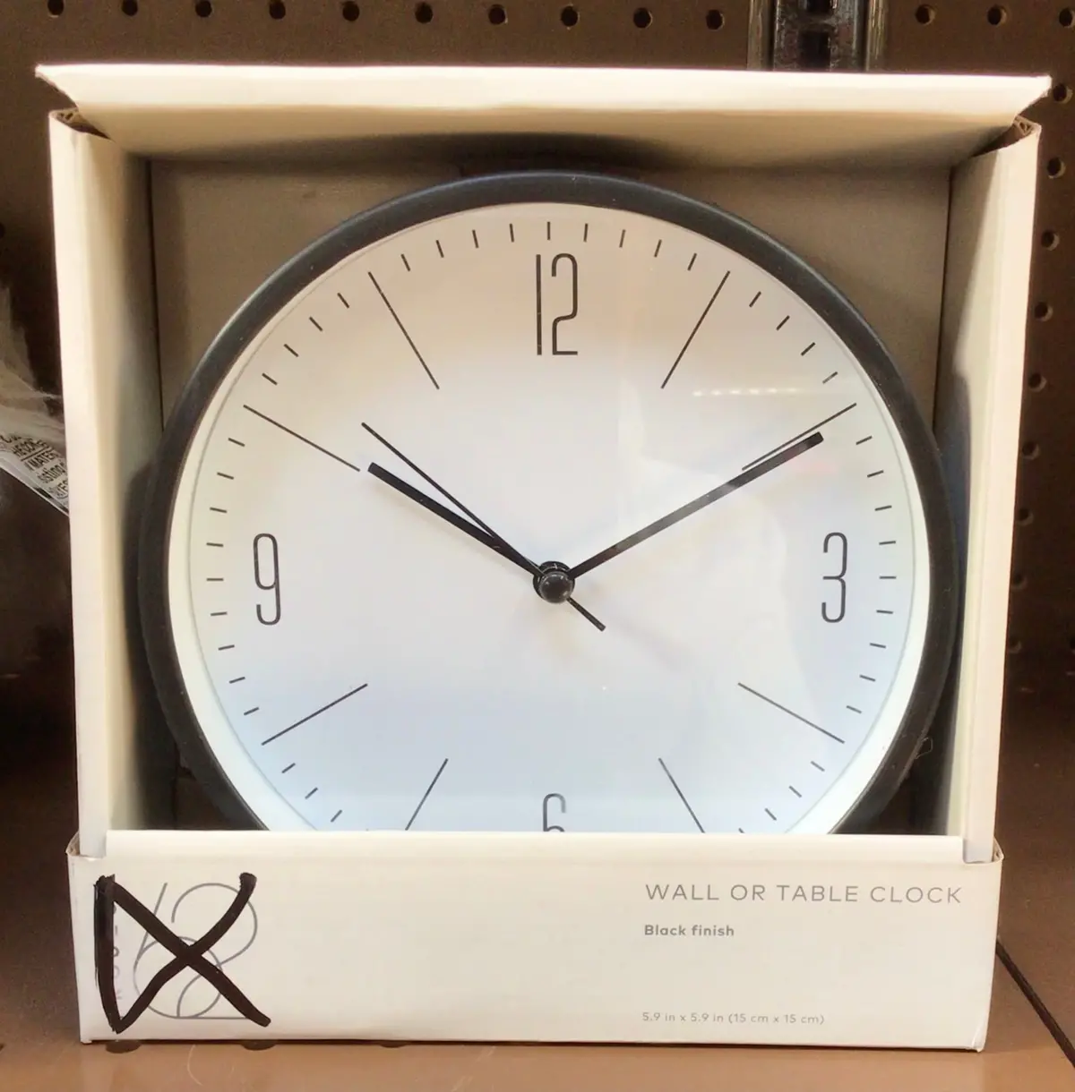 Wall Or Table Clock - Black Finish - 5.9”X5.9” 1