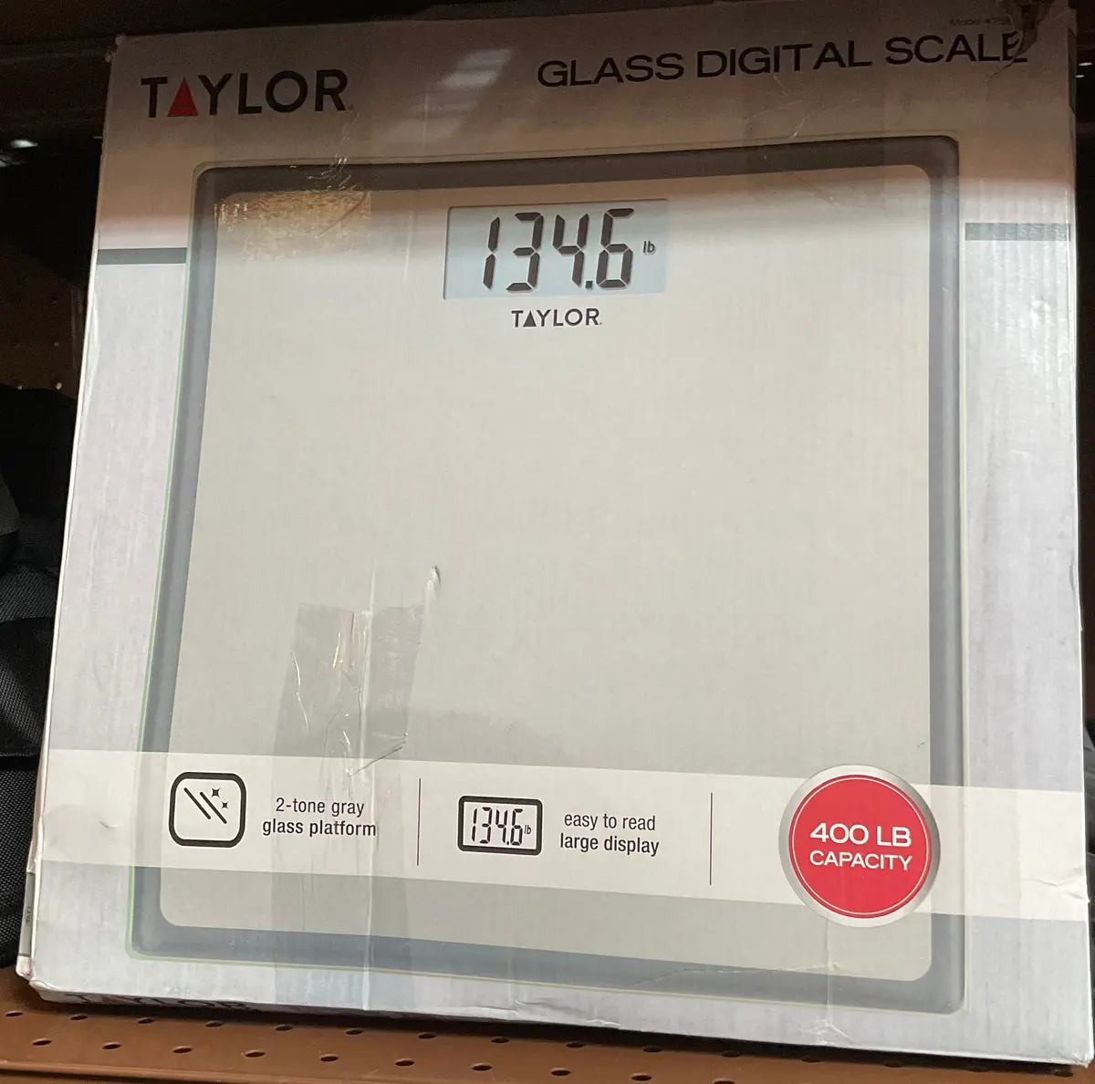 Digital Glass Bathroom Scale Gray/Silver - Taylor 1