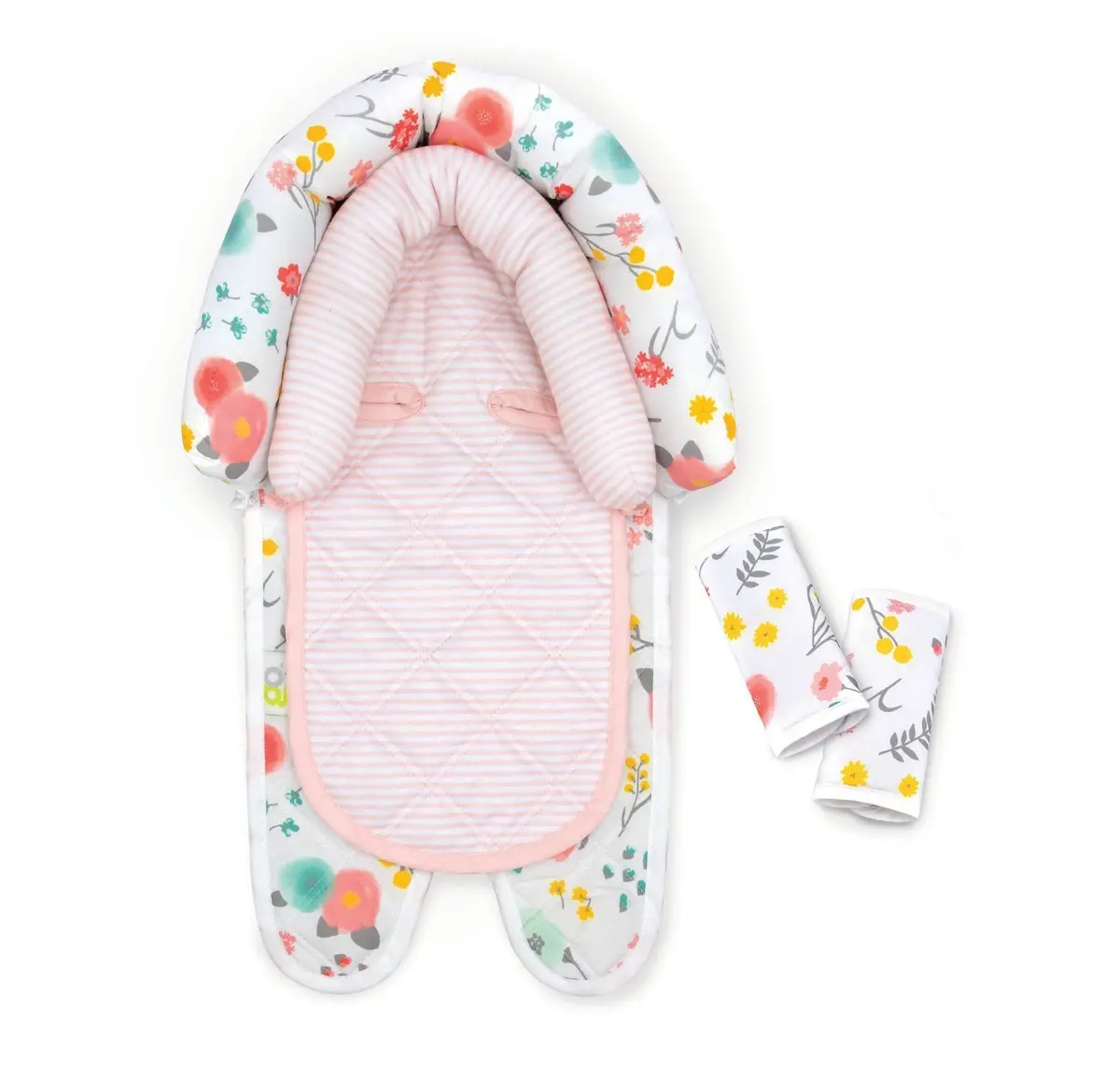Duo Head Support And Strap Cover Set - Floral 1