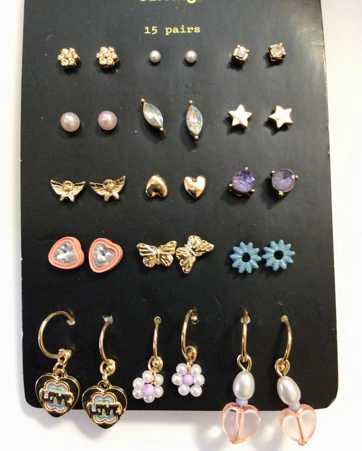 Flower And Butterfly Multi Earring - 15Pc 1