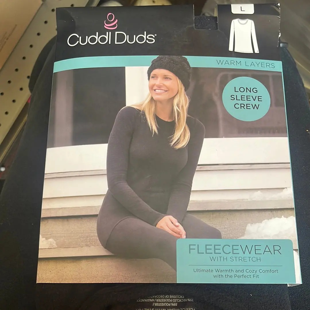 Women's Cuddl Duds Softwear With Stretch Long Sleeve Crew Top- Large 1