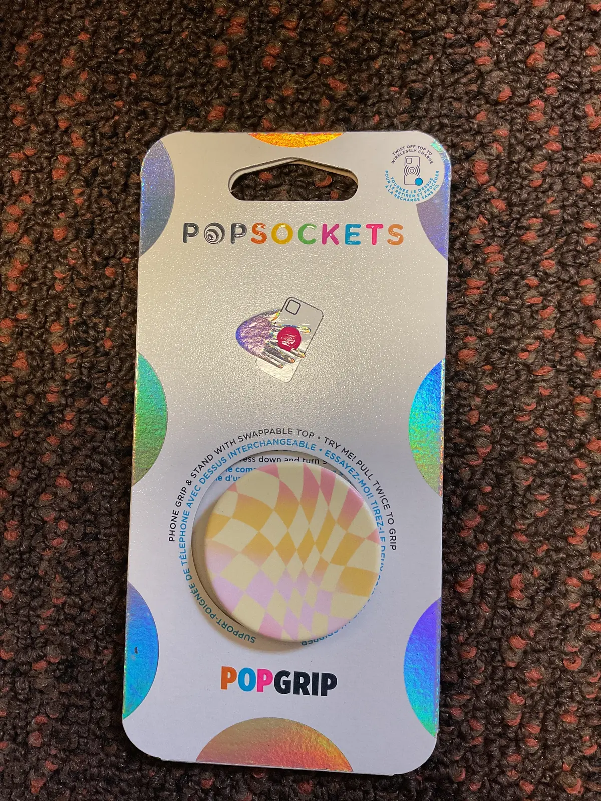 Popsockets Popgrip Cell Phone Grip & Stand-Sunset Checker 1