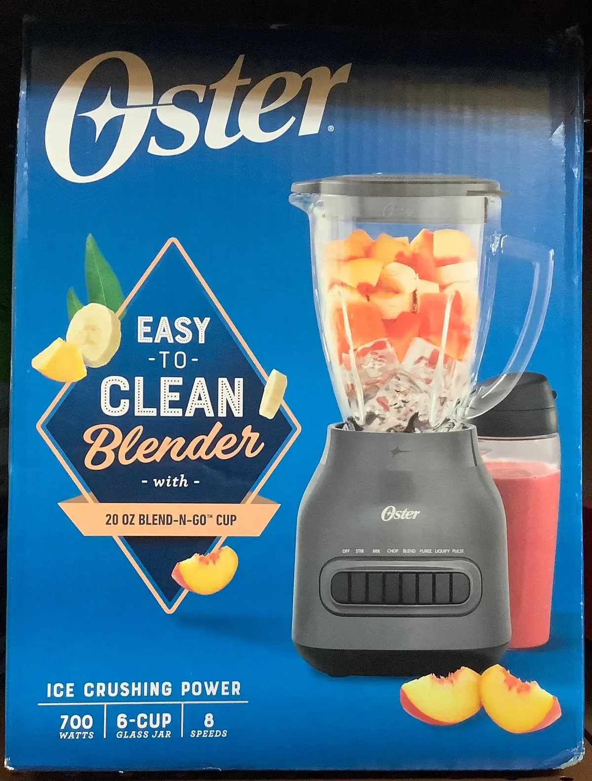 Oyster Easy-To-Clean Blender With Dishwasher-Safe Glass Jar With A 20 Oz. Blend-N-Go Cup 1