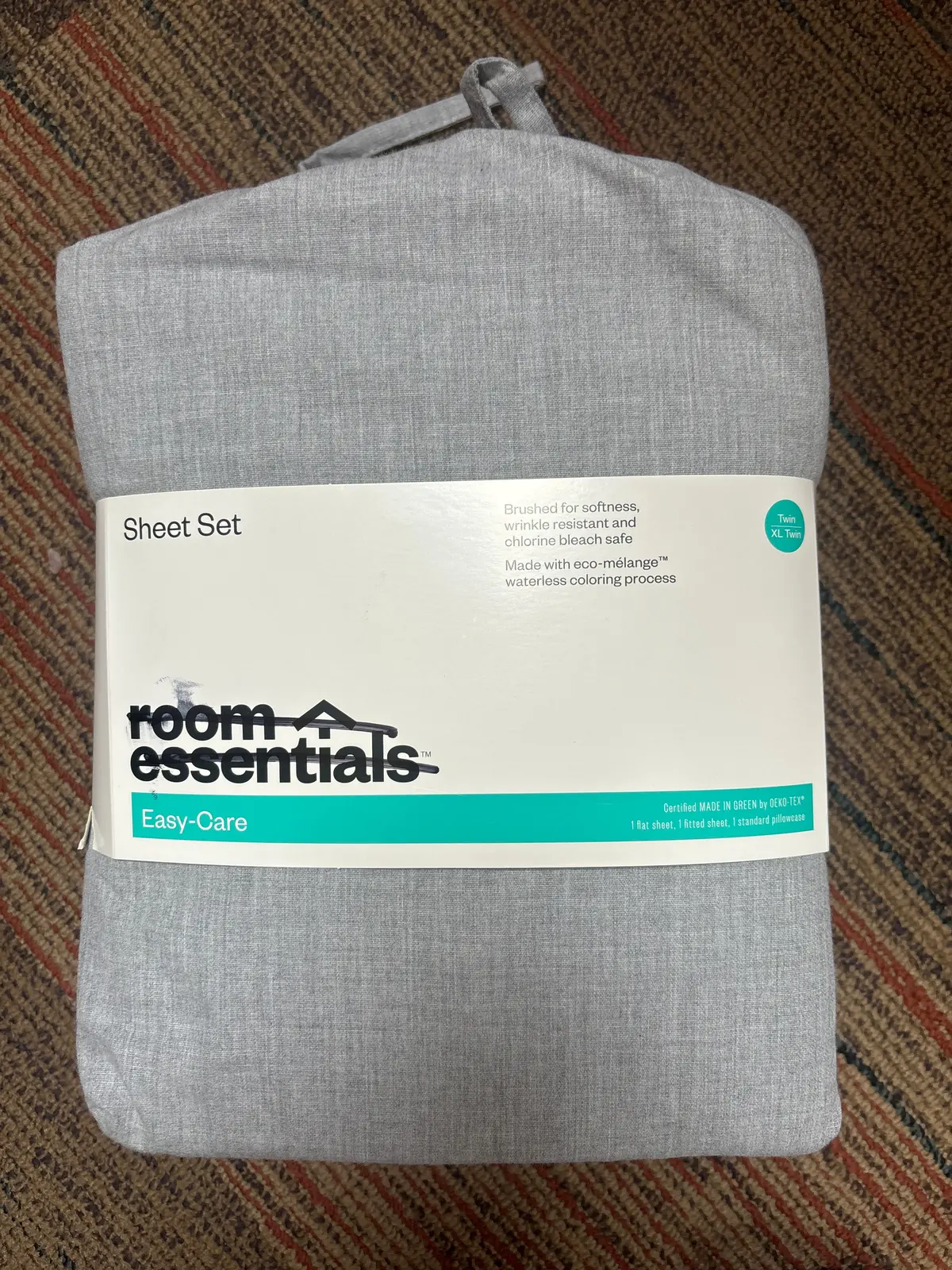 Easy Care Solid Sheet Set Light Gray 1