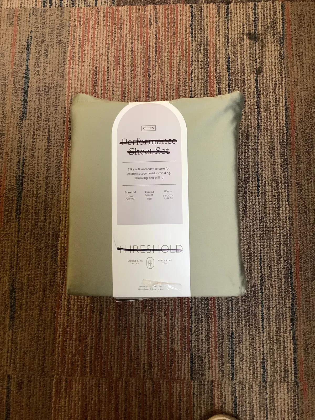 Queen Solid Performance 400 Thread Count Sheet Set Green 1