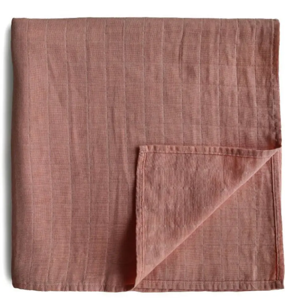 Mushie Muslin Swaddle Blanket Organic
Cotton - Cedar 1