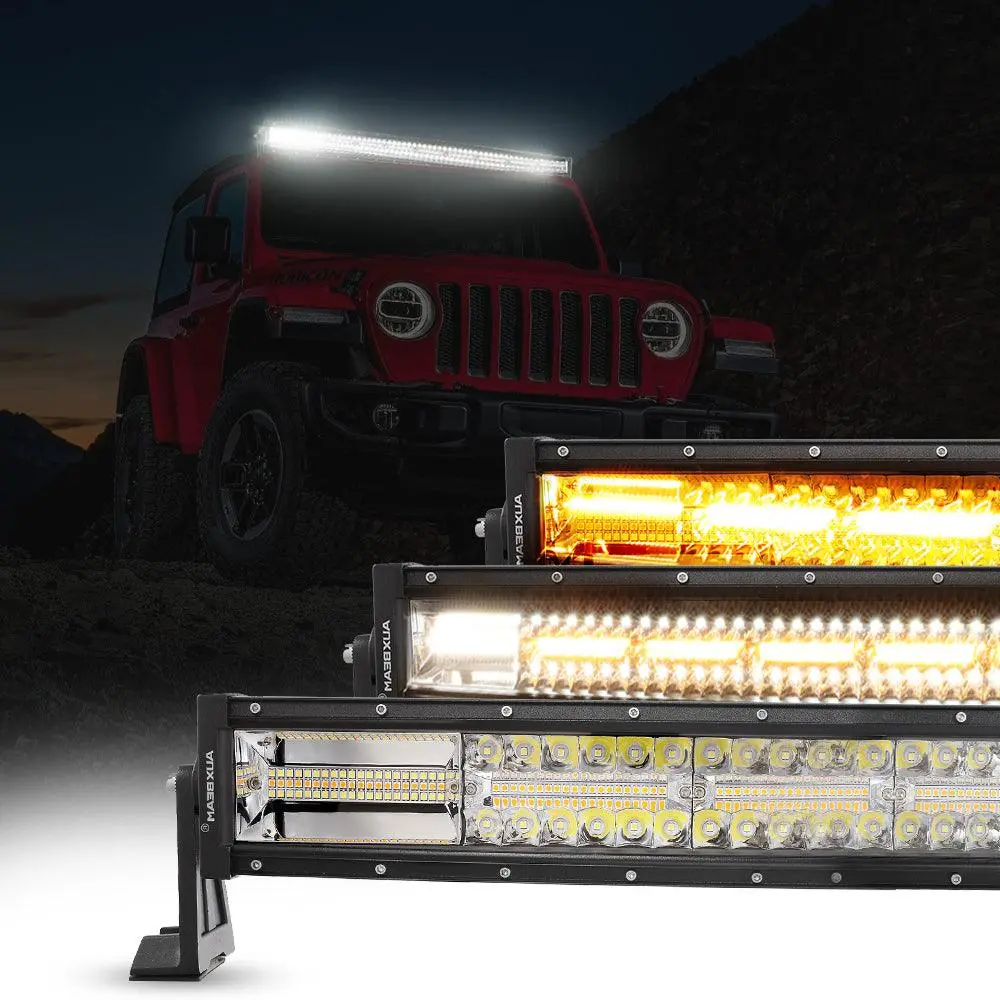 6 Modes Series Amber And White Led Light Bars 1