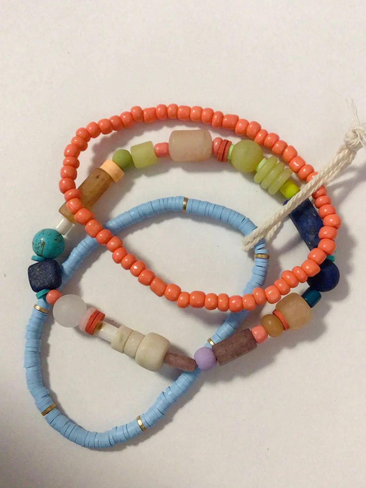 Bead Bracelet- Orange/Blue 1
