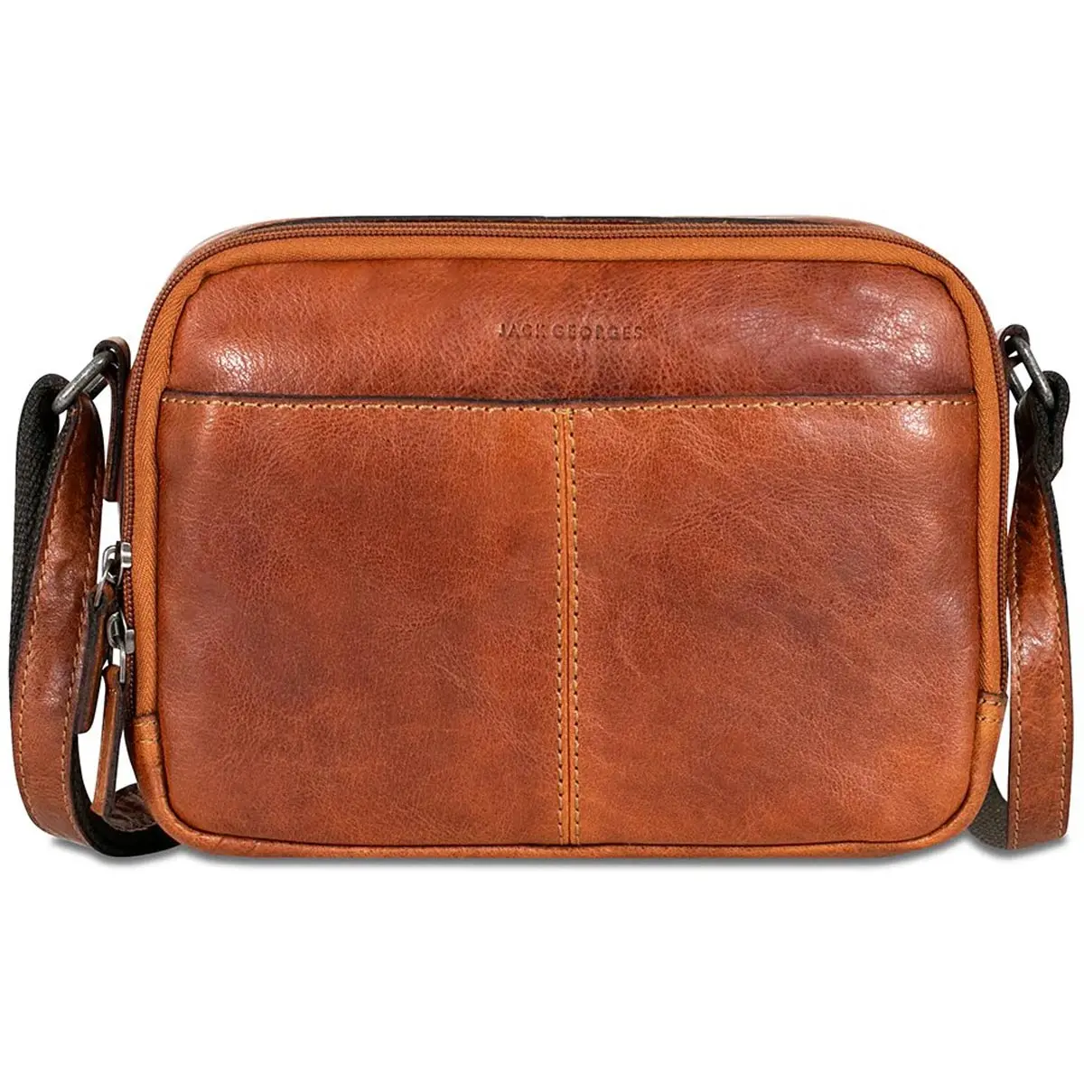 Jack Georges Voyager Double Zippered Crossbody Bag 7195 3