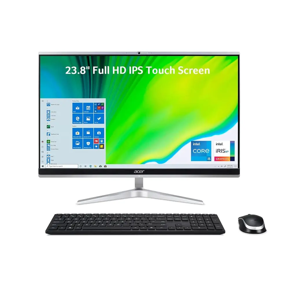 All In One Acer Aspire C24-1651, Intel Core I5-1135G7, Ram 8Gb, Ssd 512 + 1Tb Hdd (Upgraded) Nvidia Mx450 2Gb, 24 Fhd Touchscreen Ips, Silver 1