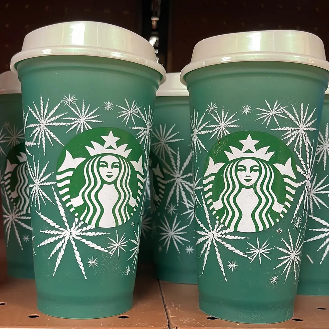Starbucks 2023 Holiday Snow Stars Color Changing Green Reusable Hot Cup 16Fl Oz 1