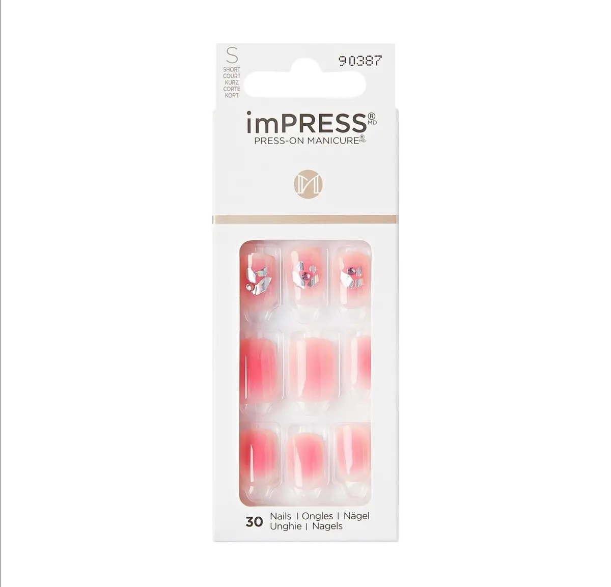 Kiss Products Impress Fake Nails - Rosewood - 33Ct 1