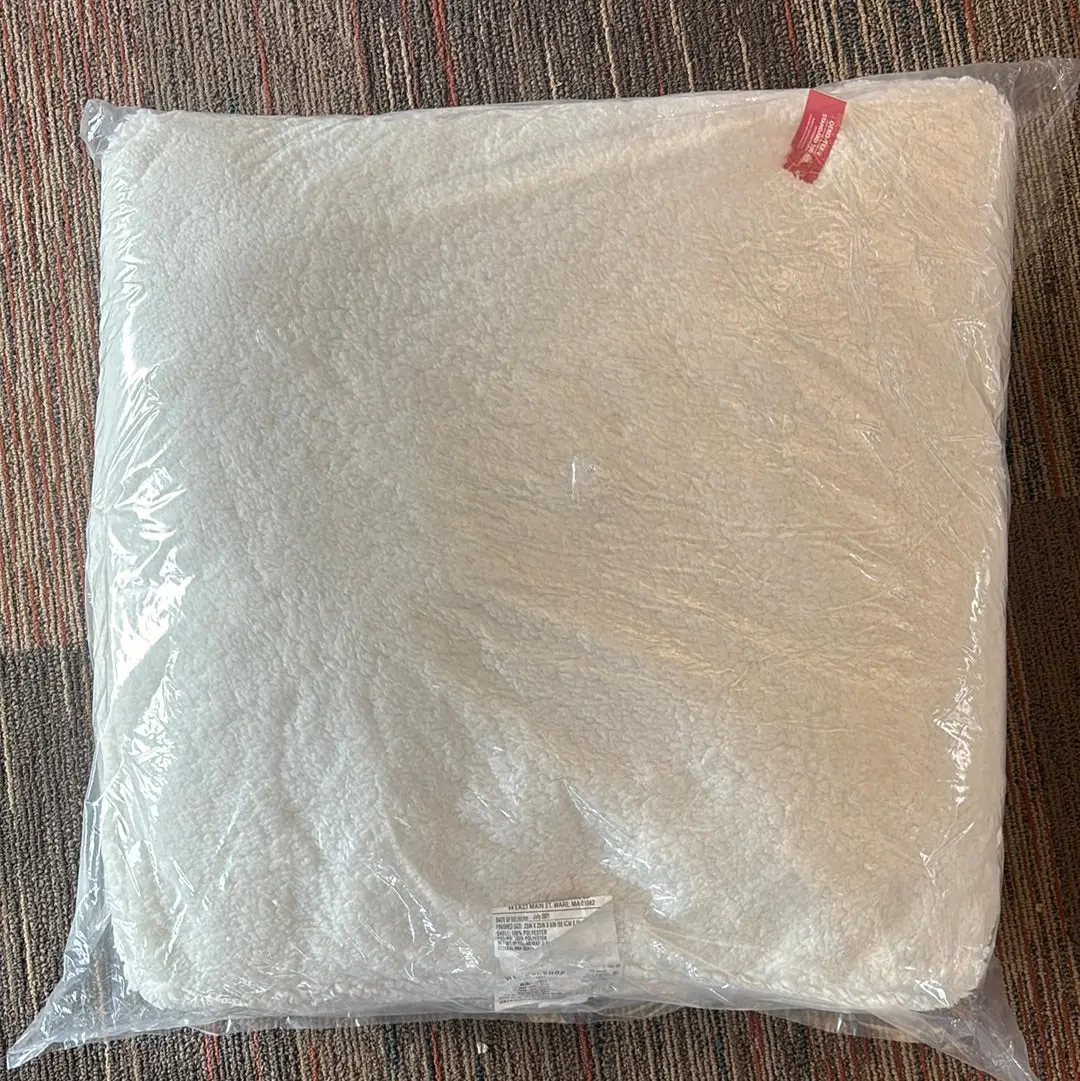 Floor Pillow - Sherpa White - 23”X23” 1