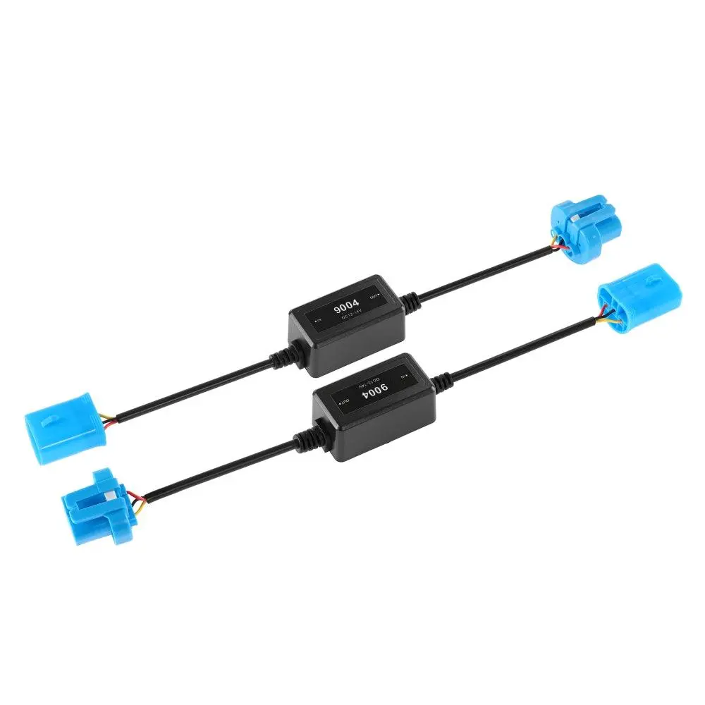 9004/Hb1 C10-Model Enhanced Led Headlight Bulbs Canbus Decoder Anti-Flicker Hyper Flash No Warning Harness Resistor Conversion Kit 2Pcs/Set 1