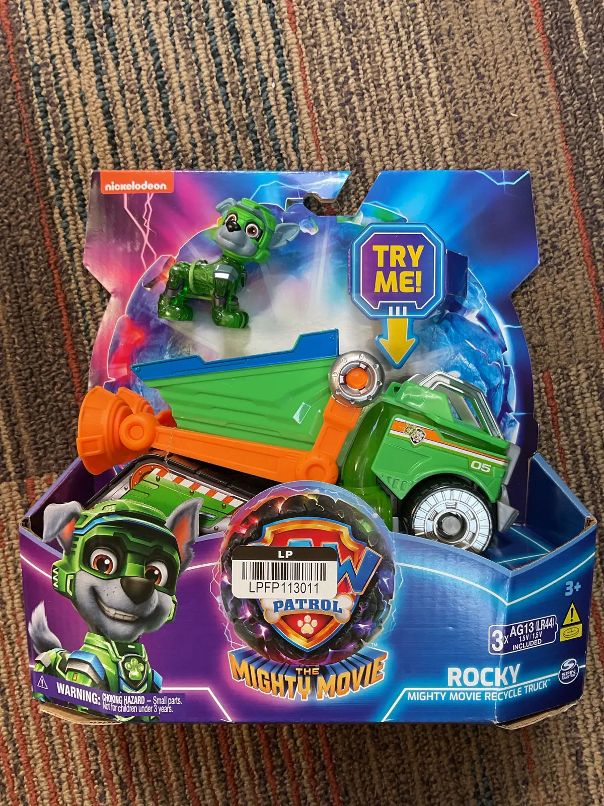 Paw Patrol: The Mighty Movie, Recycler Truck With Lights, Sounds & Rocky Figure 1