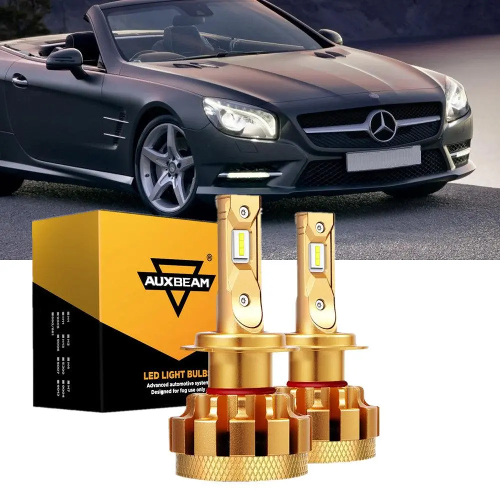 For 2003-2006 Mercedes-Benz Sl500 With Hid Headlamps Led Light Bulbs High Low Beam Bundle 2