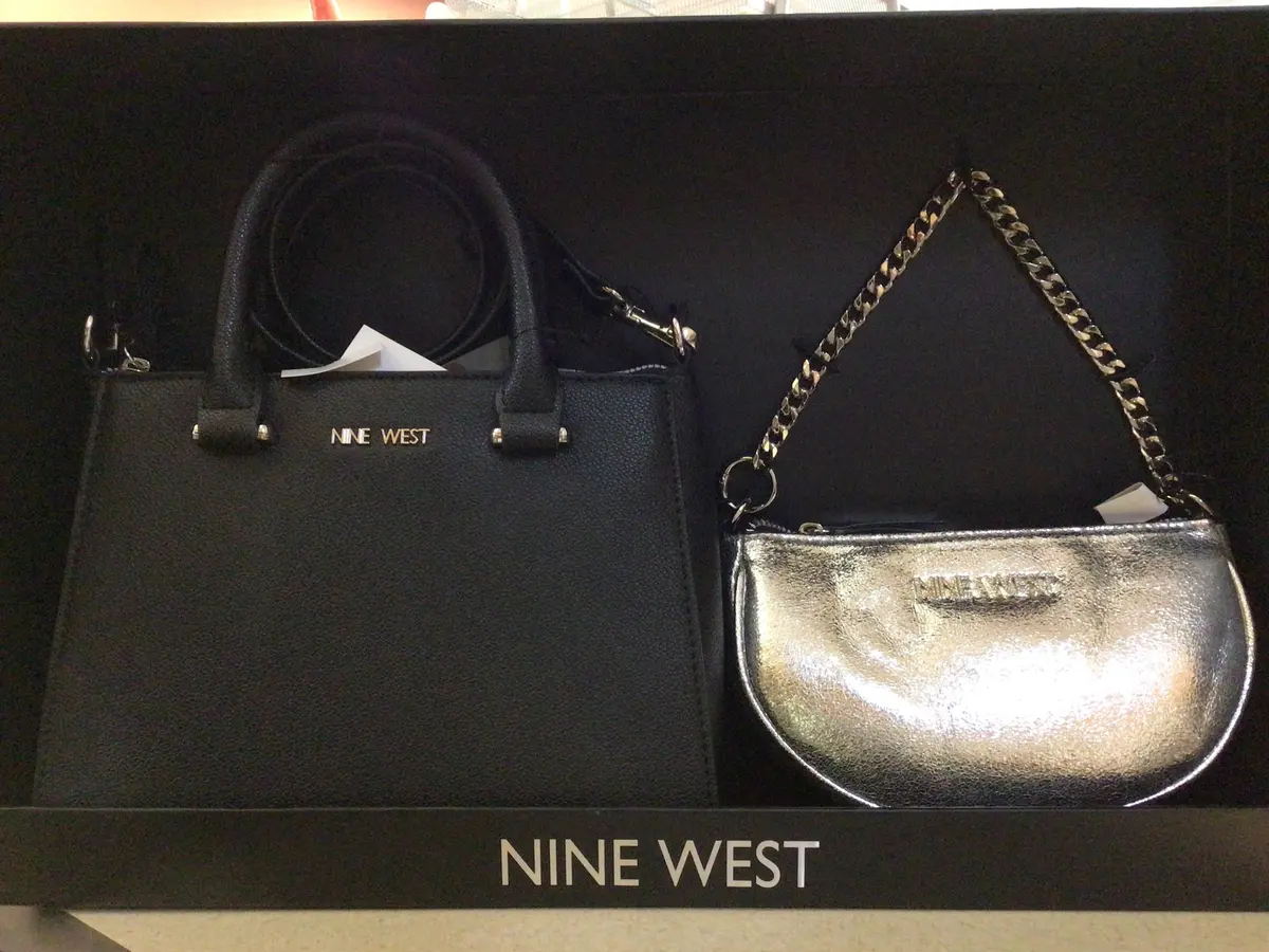 Nine West 2 Purse Set - Black/Silver 1