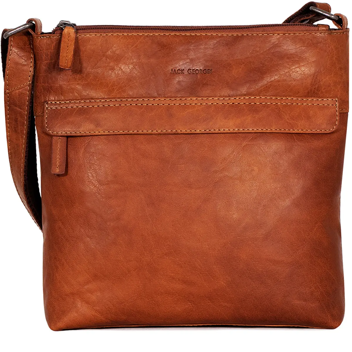 Jack Georges Voyager Zippered Crossbody Hobo Bag 7832 3