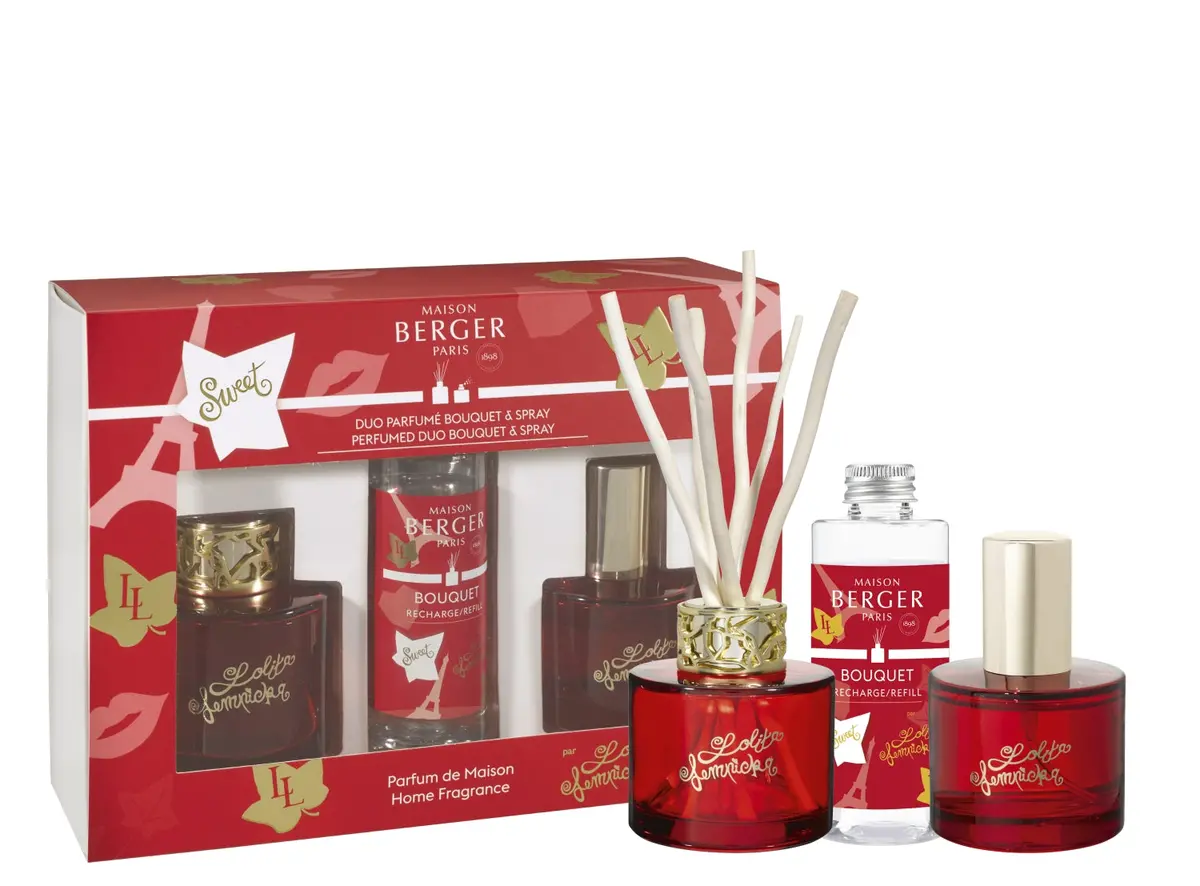 Maison Berger Giftset Duo Lolita Lempicka Sweet - Geurstokjes 80 Ml & Roomspray 50 Ml - Rood 1